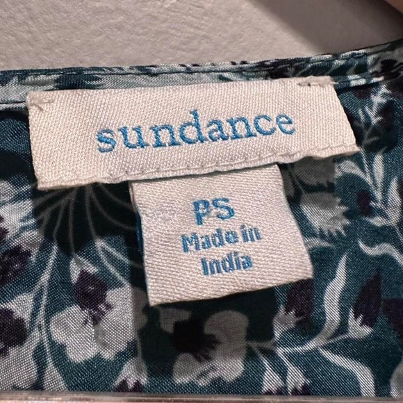 Sundance Green Black Floral Lightweight Flowy Dress Sz Small Petite - Picture 3 of 8